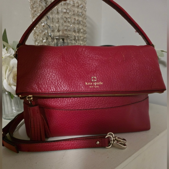 kate spade Handbags - Kate Spade Red Leather Shoulder Bag